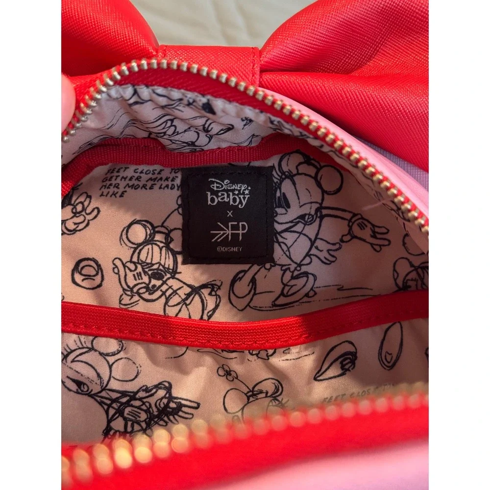 Freshly Picked Disney Minnie Mouse Pink Red Bow Crossbody Bag Ears FP Belt Bag